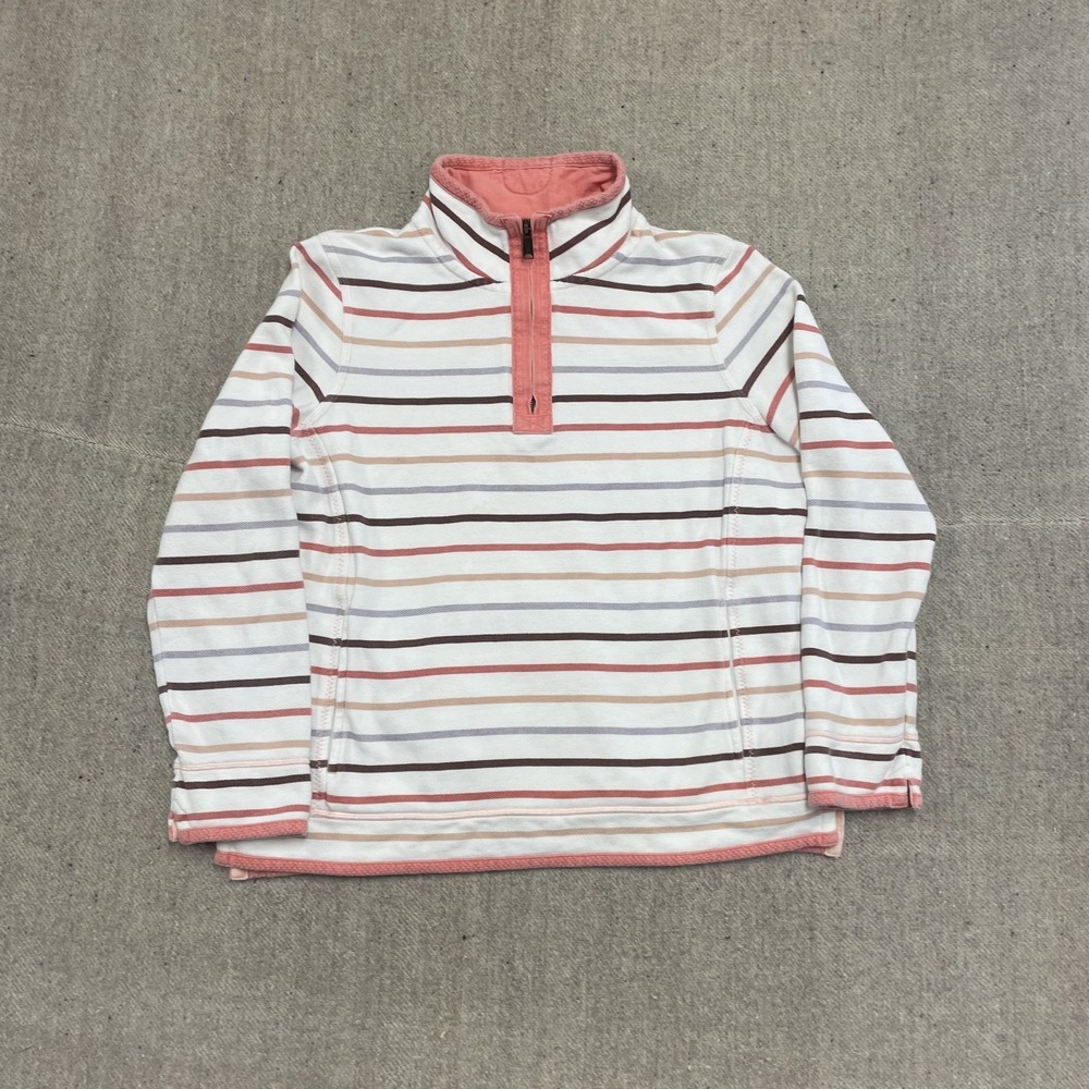 FAT FACE AIRLIE STRIPED SWEATSHIRT WOMENS LARGE 12 WHITE